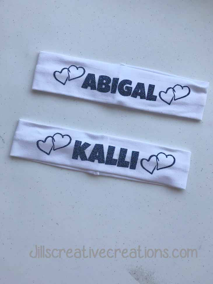 Glitter Personalized Headband With Hearts