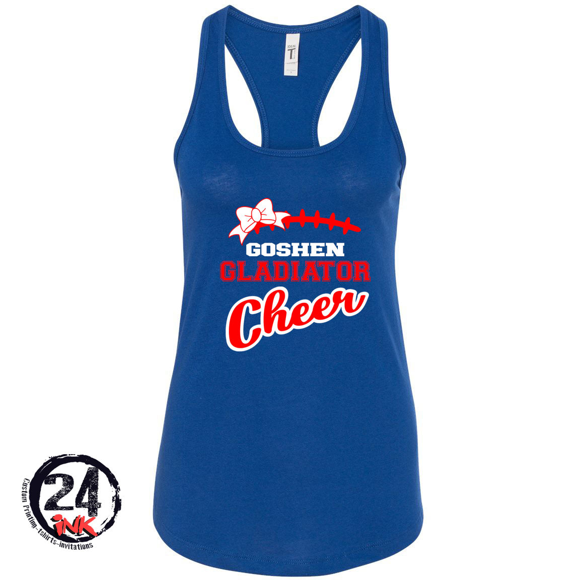Goshen Football cheer Racerback Tank Top