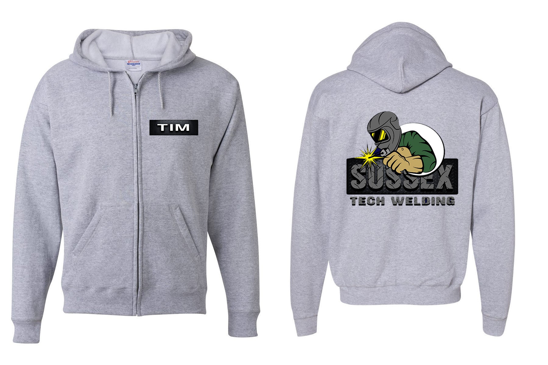 Sussex Tech Welding design 2 Zip up Sweatshirt