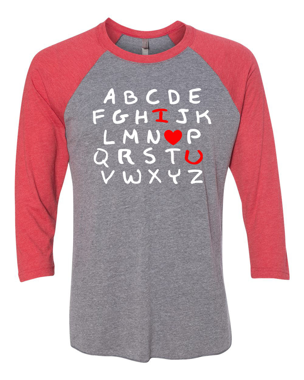 ABC I love you raglan shirt
