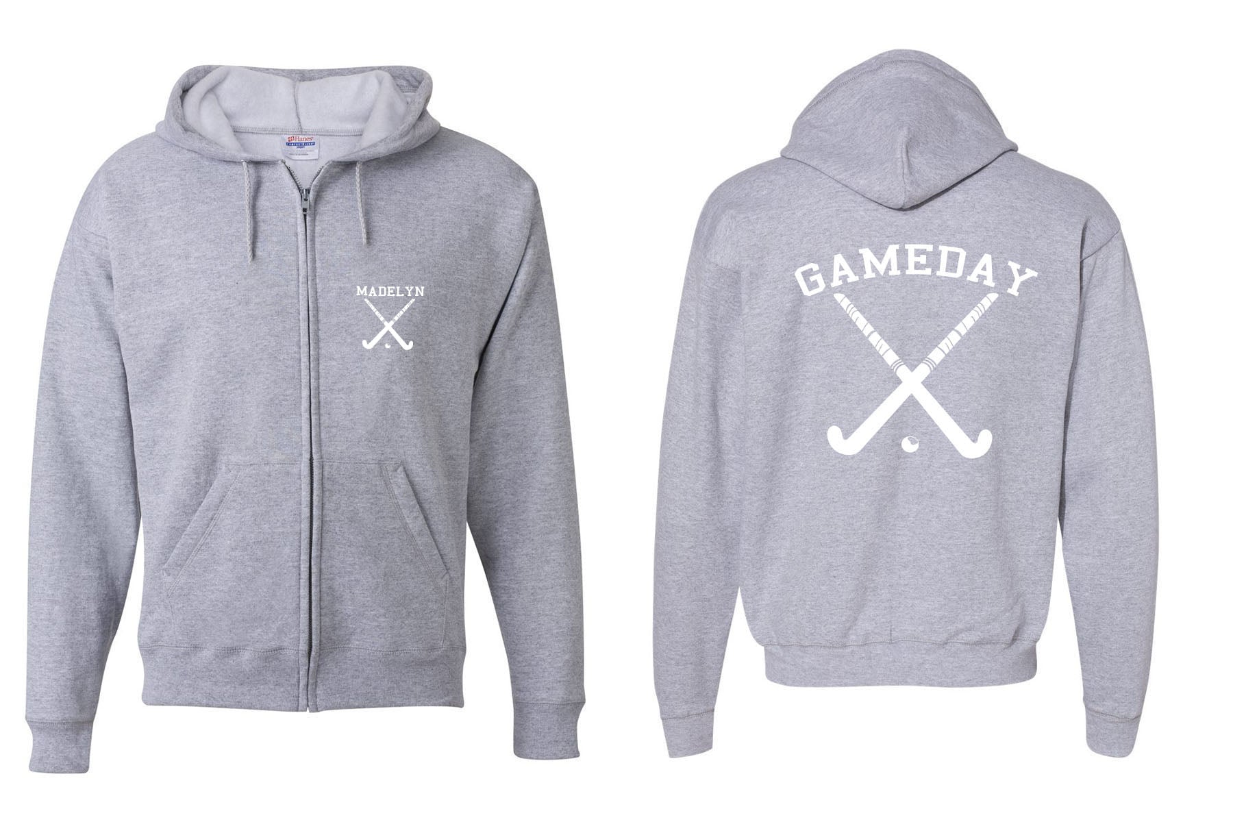 Green Hills Field Hockey design 3 Zip up Sweatshirt