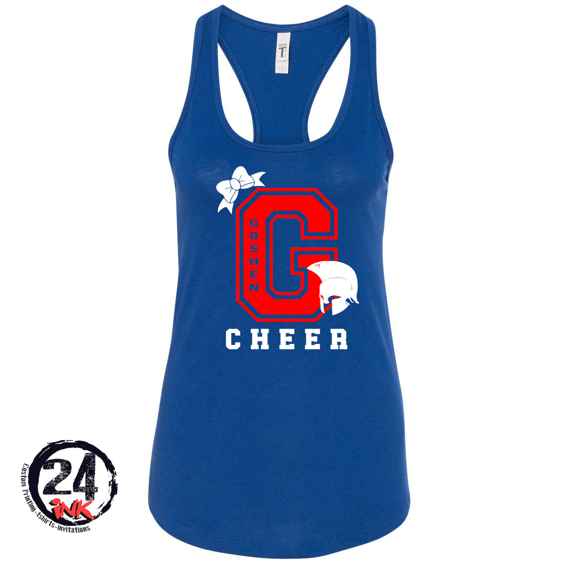 Goshen Cheer Design 12 Racerback Tank Top