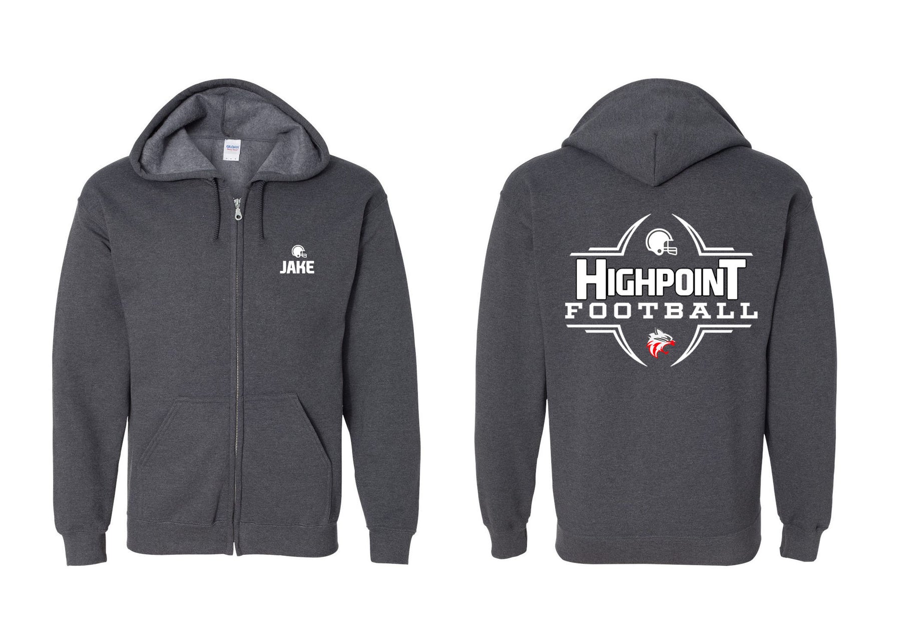 High Point Football design 6 Zip up Sweatshirt