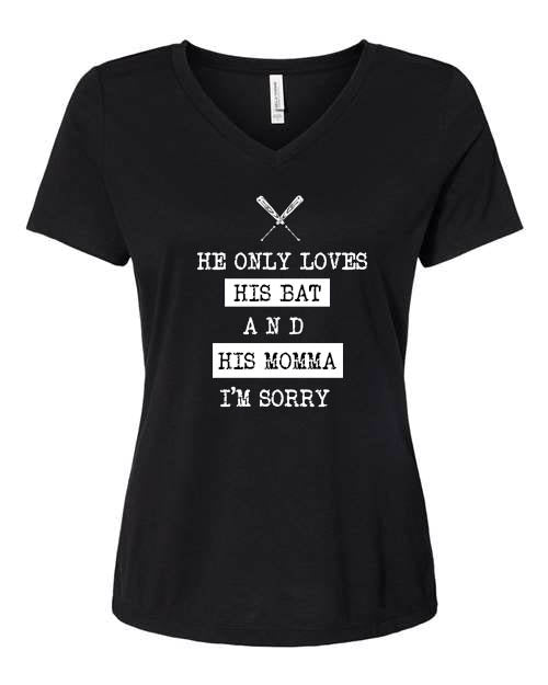 Bat and Momma V-neck T-shirt