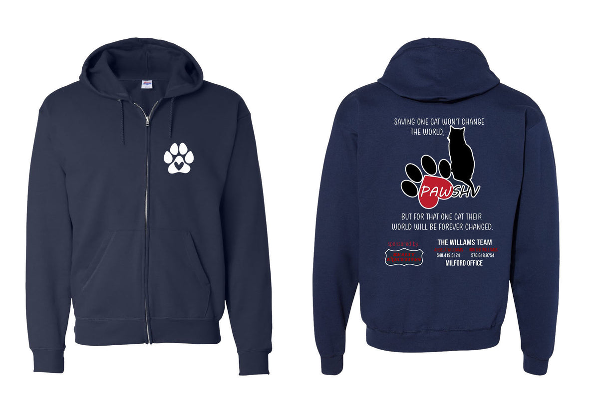 PAWSHV Rescue Design 2 Zip up Sweatshirt