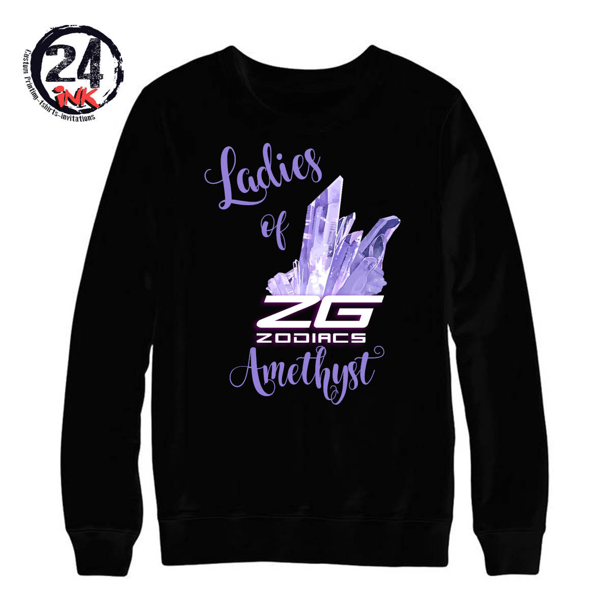 Ladies of amethyst non hooded sweatshirt