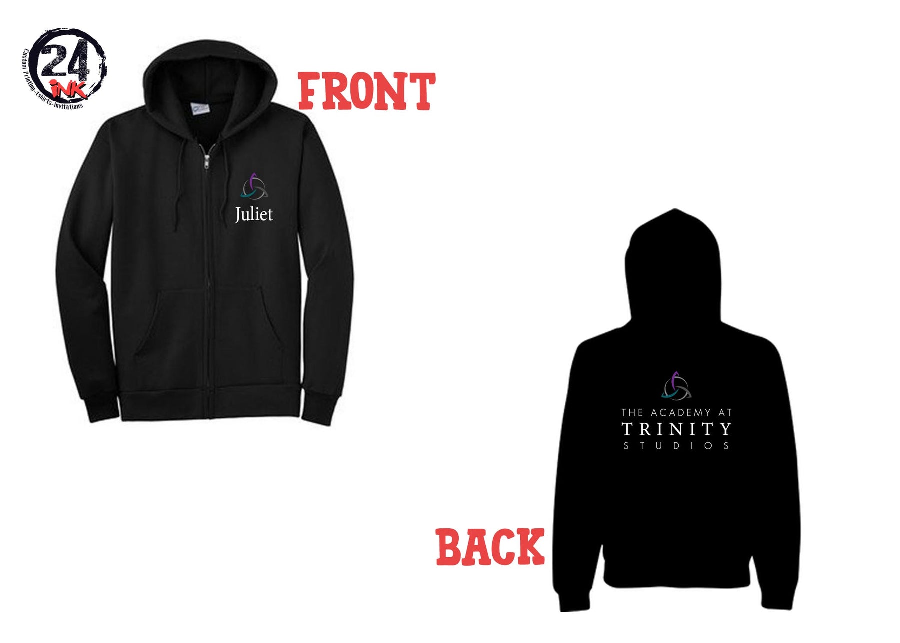 Trinity Zip up Sweatshirt