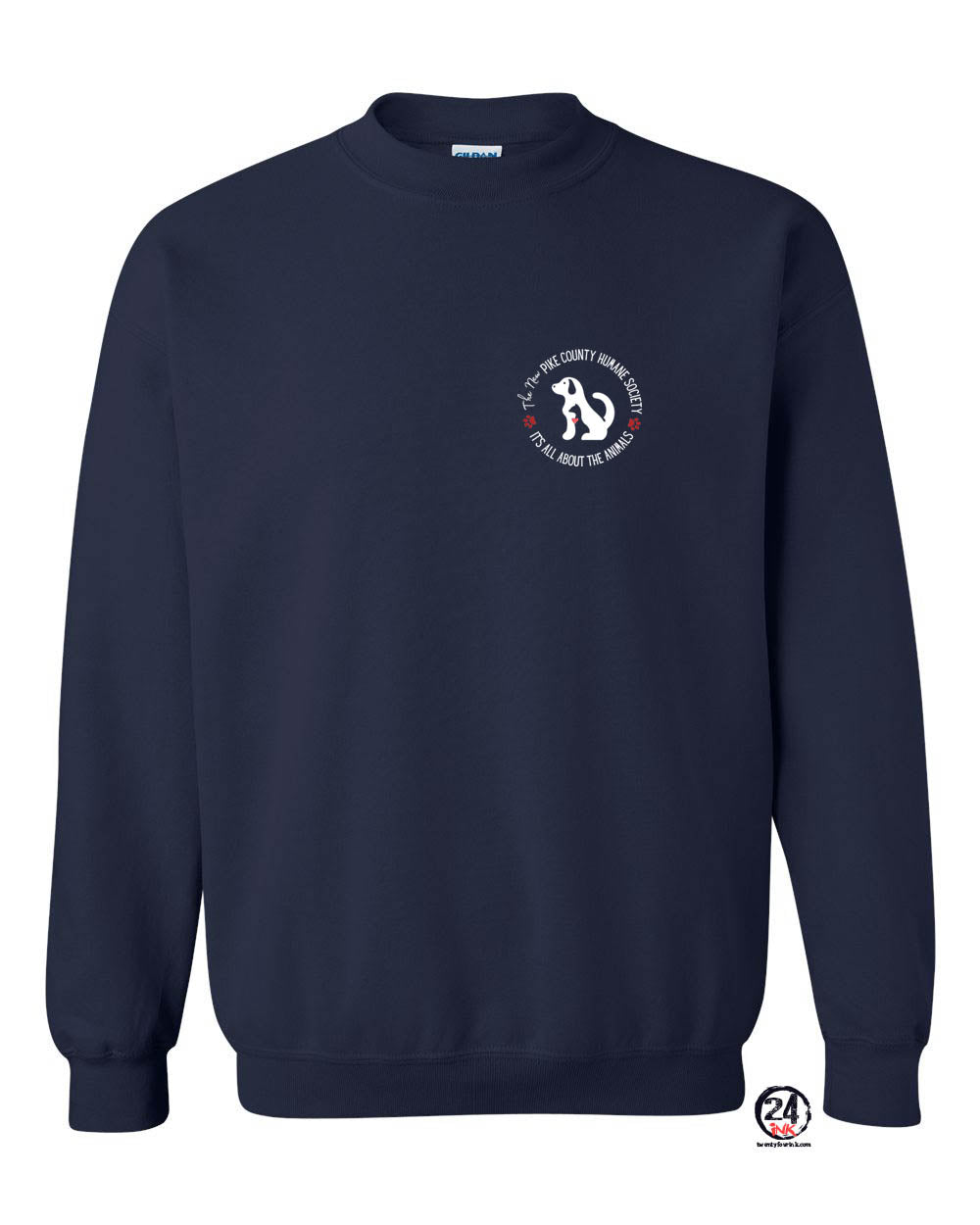 Pike County Human Society Left Chest non hooded sweatshirt