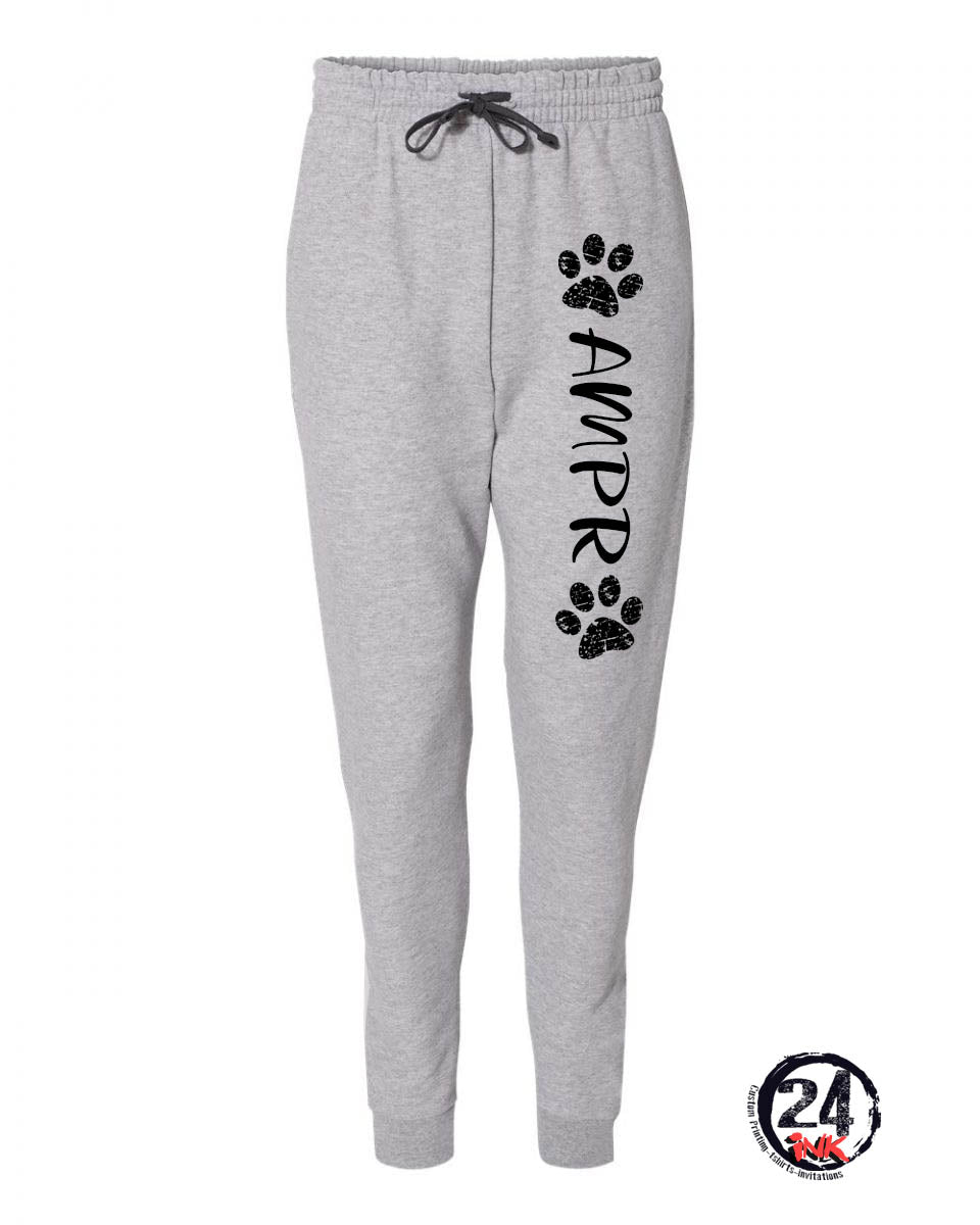 AMPR Distressed Paw Prints Sweatpants, Joggers