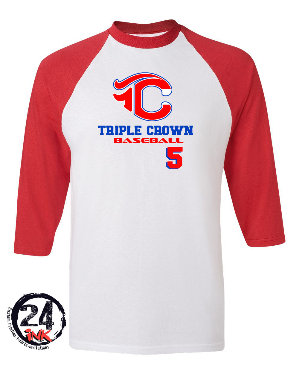 Triple Crown Number raglan shirt