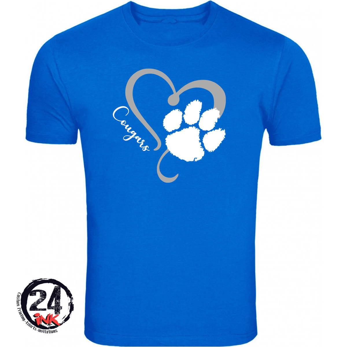 Cougars Heart T-Shirt Design 10