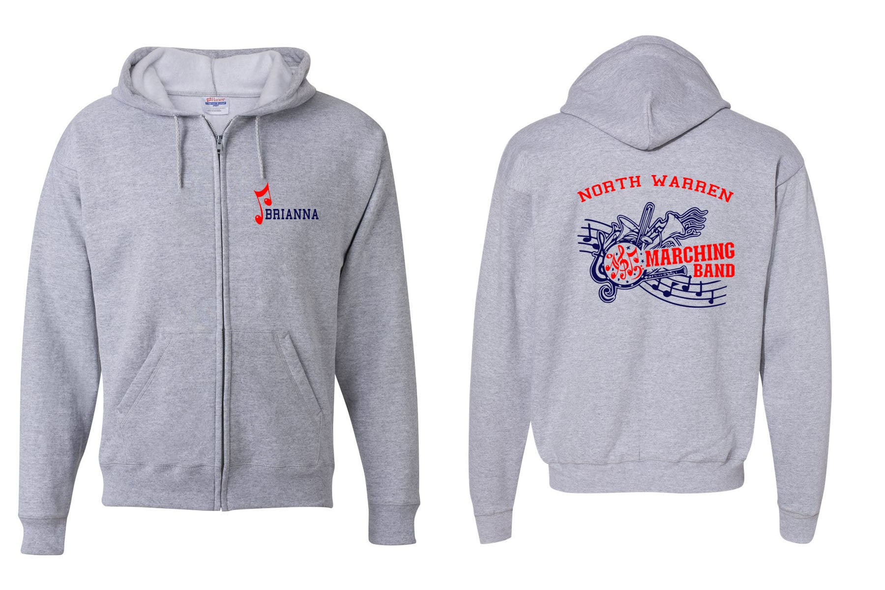 North Warren Band Design 1 Zip up Sweatshirt