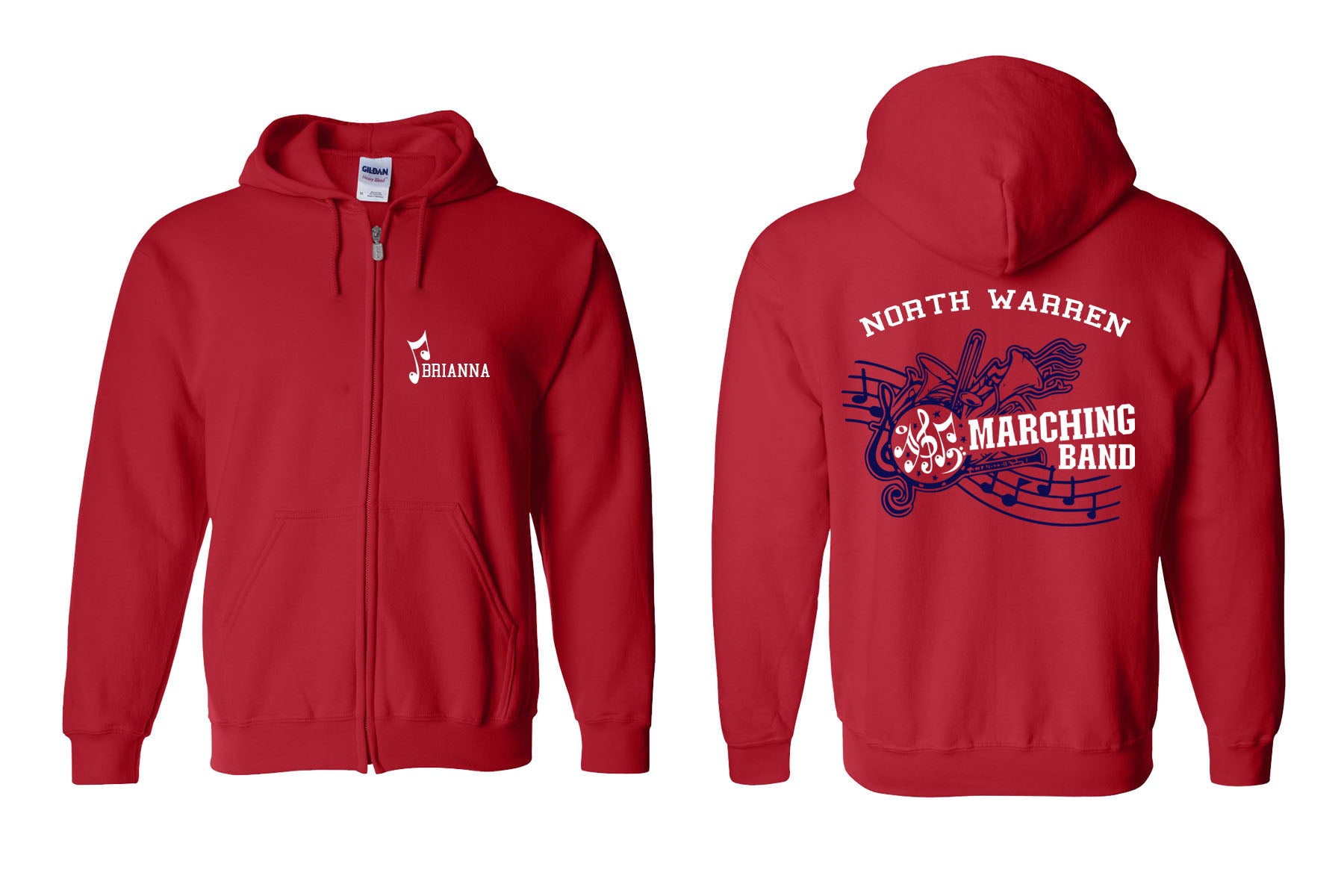 North Warren Band Design 1 Zip up Sweatshirt