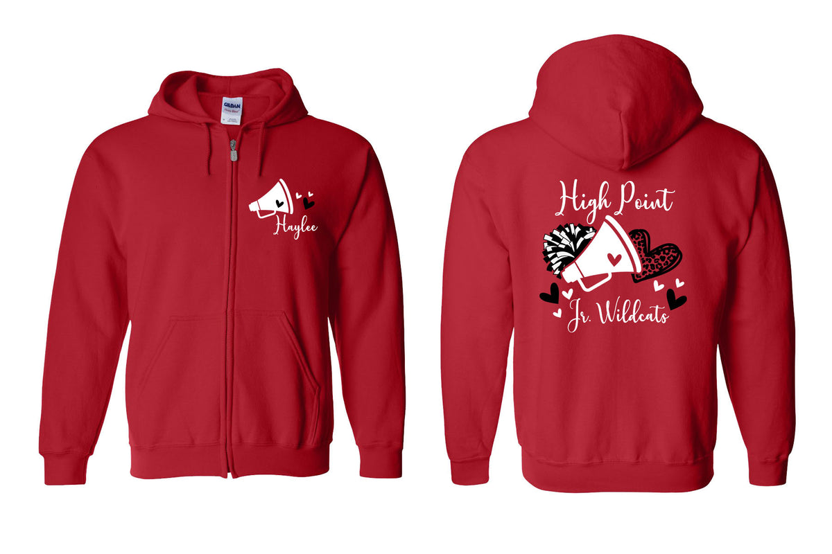 High Point Cheer design 6 Zip up Sweatshirt