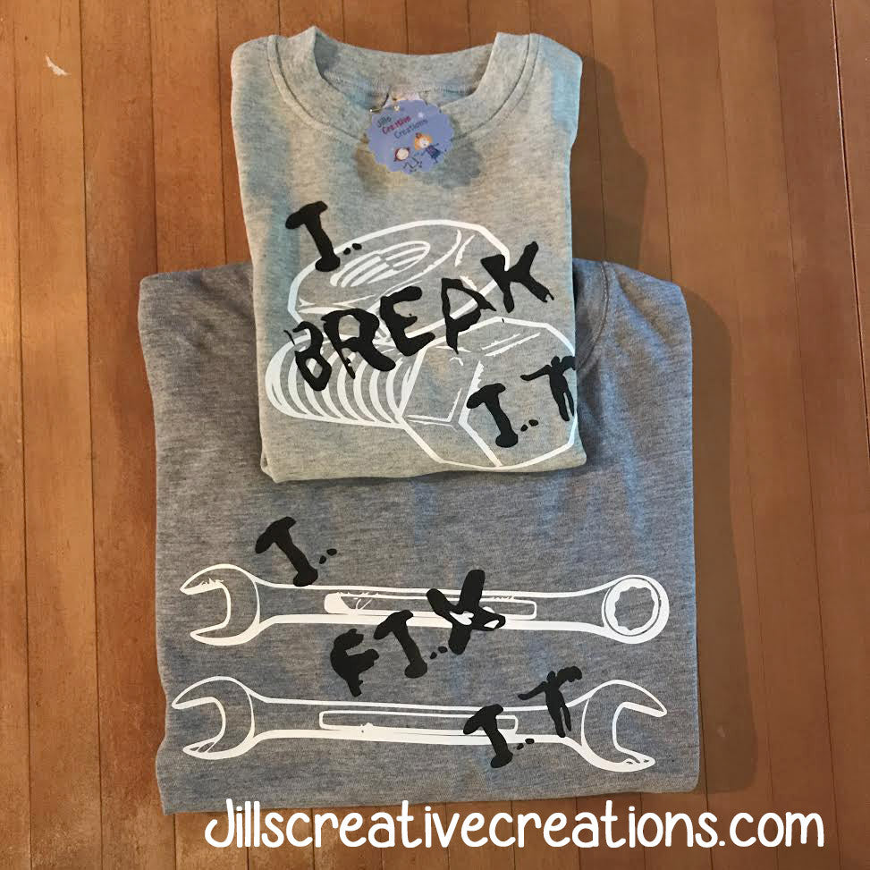 Father and son T-Shirt Set, I break it, I fix it