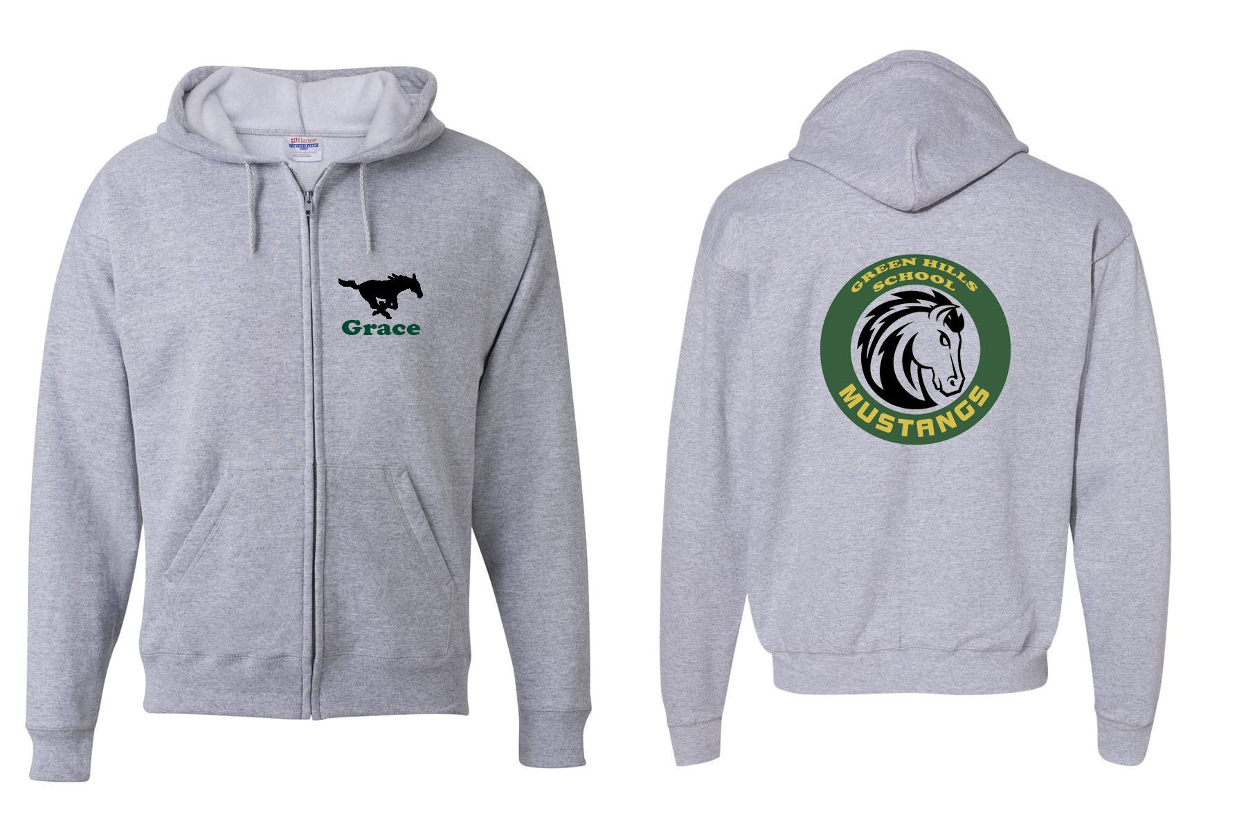 Green Hills design 5 Zip up Sweatshirt