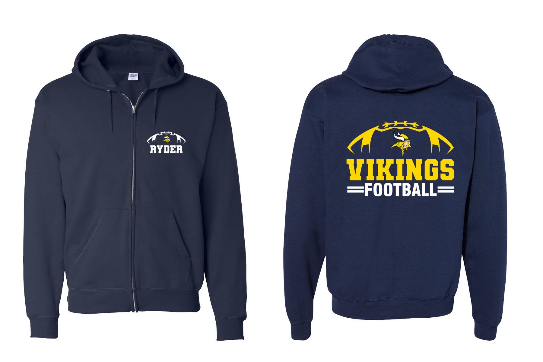 Vernon Football design 2 Zip up Sweatshirt