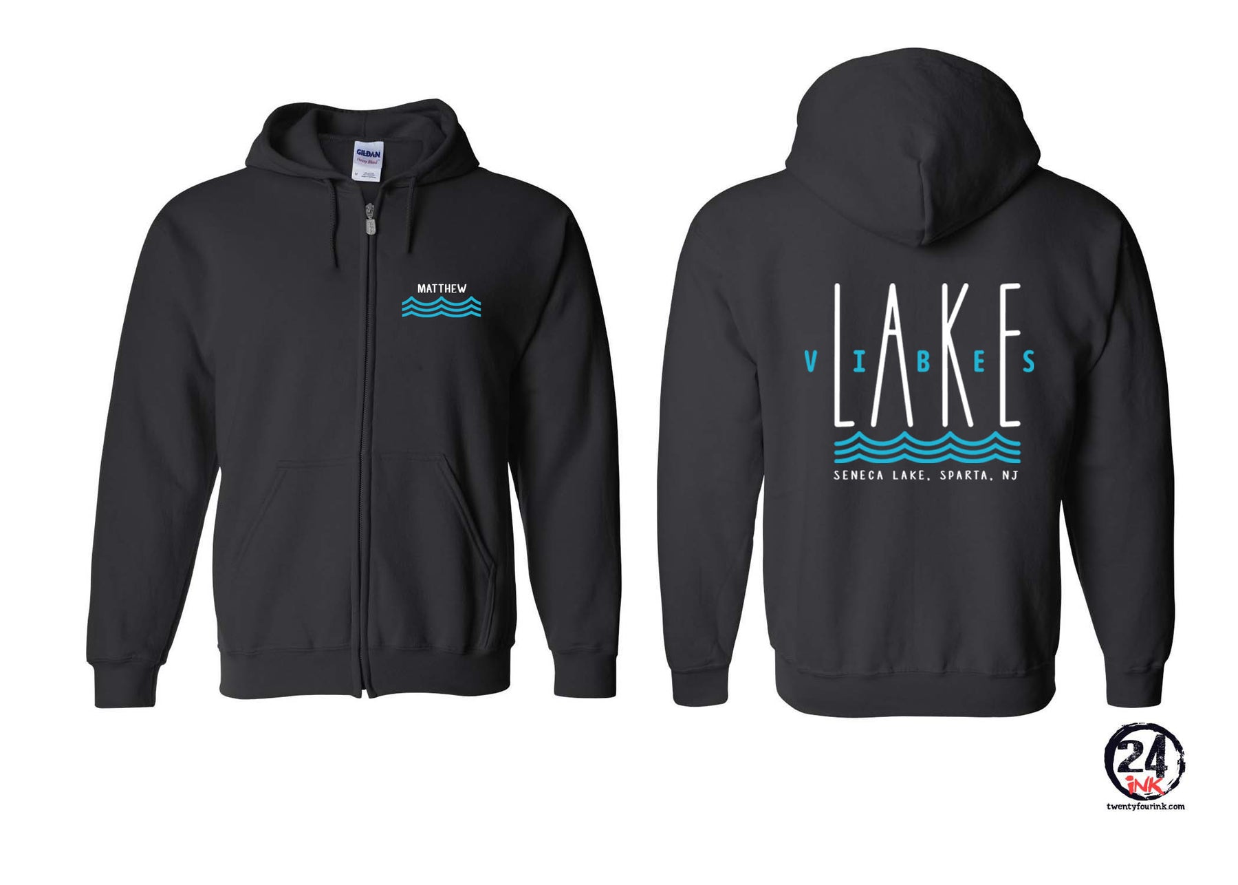 Seneca Lake design 2 Zip up Sweatshirt