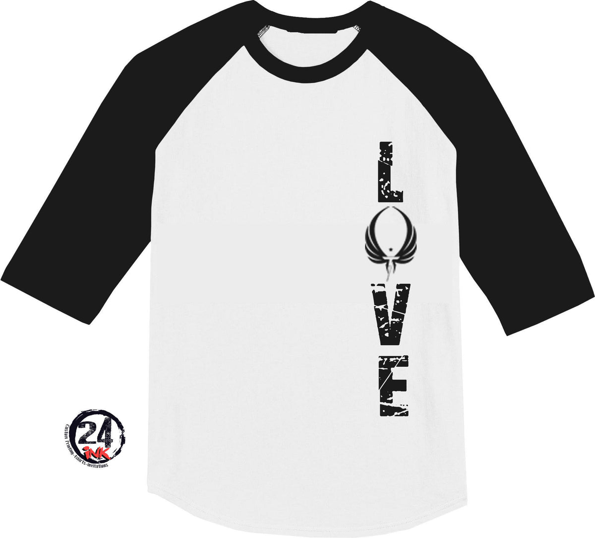 Love Titan raglan shirt