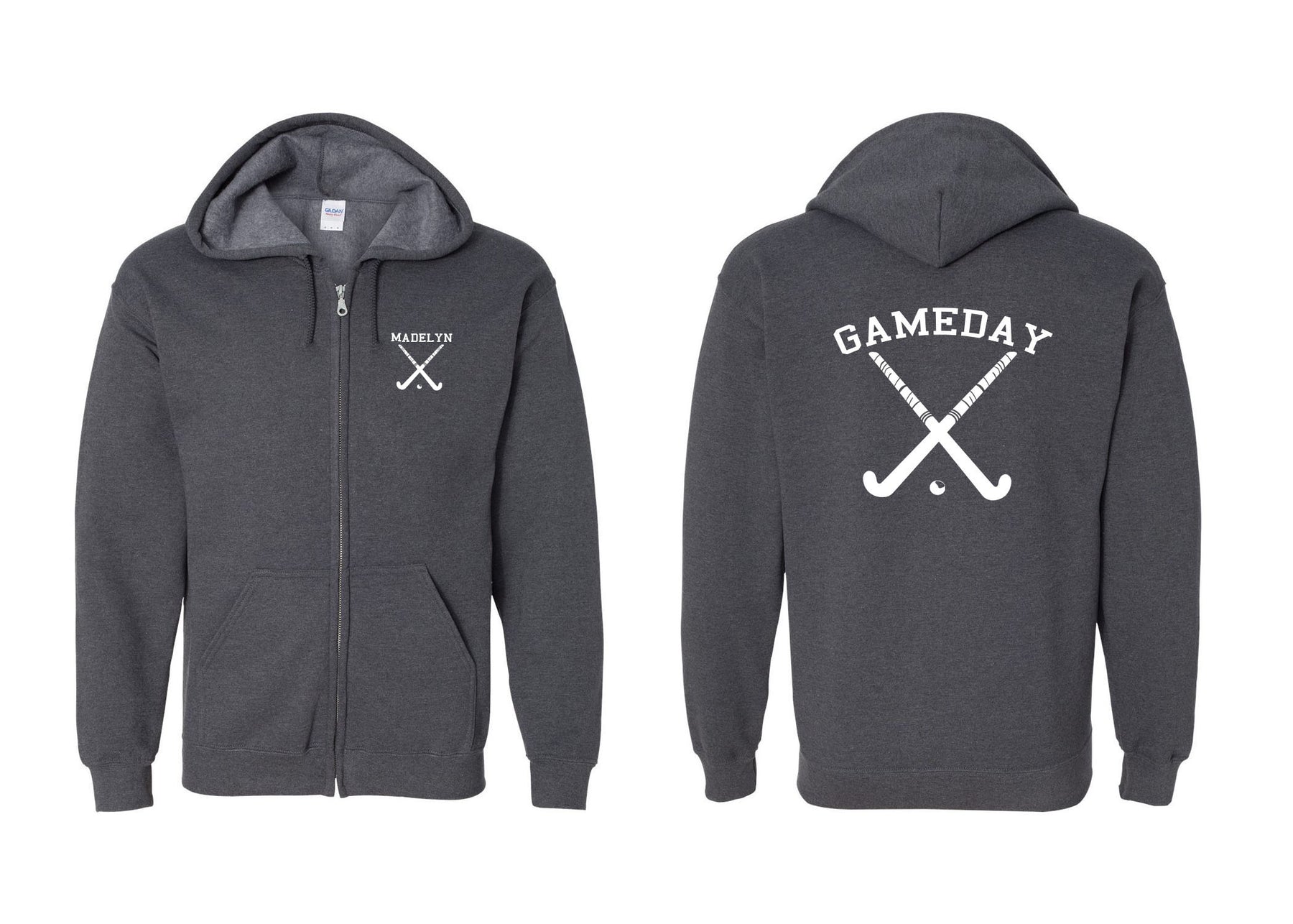 Green Hills Field Hockey design 3 Zip up Sweatshirt