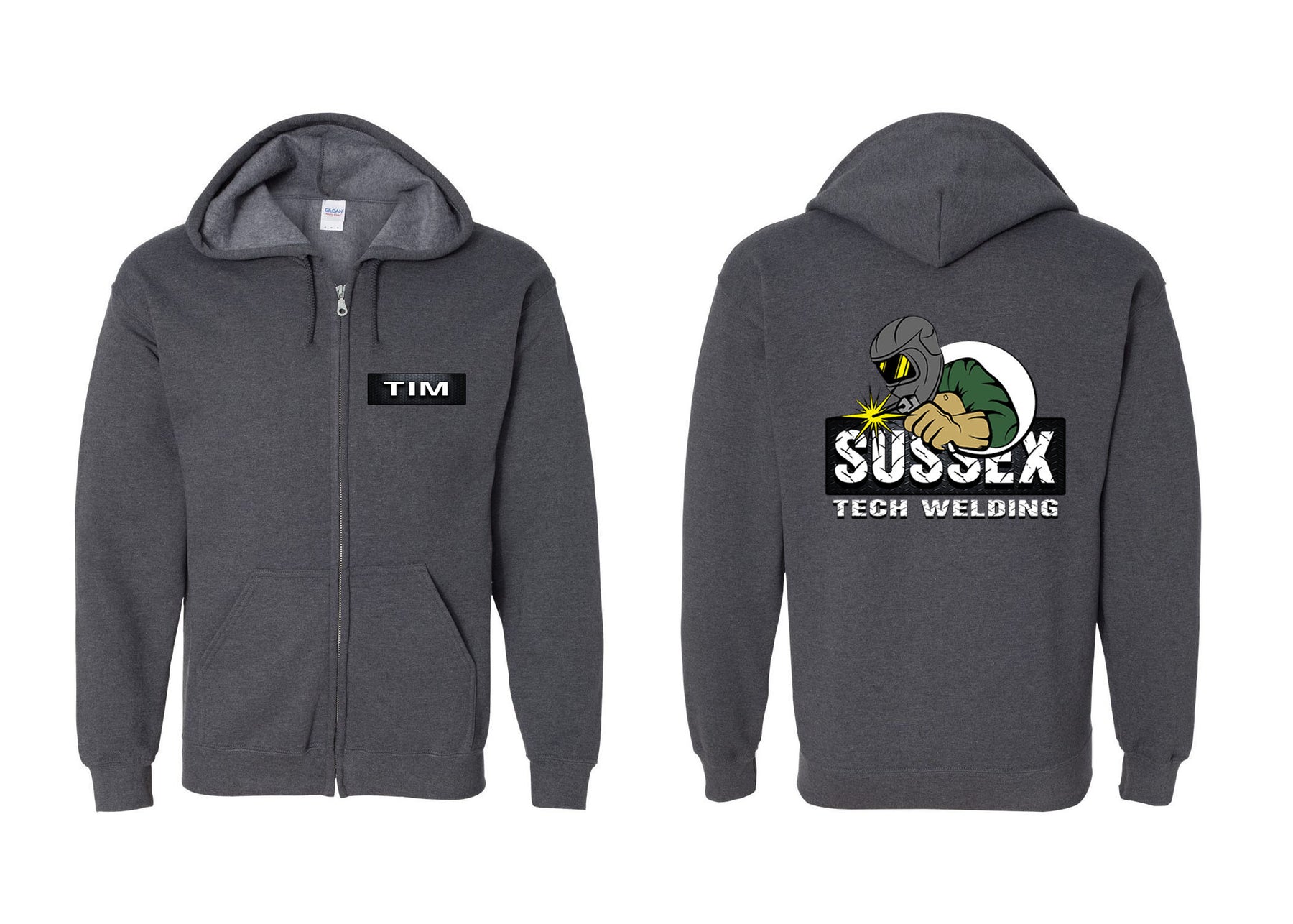 Sussex Tech Welding design 2 Zip up Sweatshirt