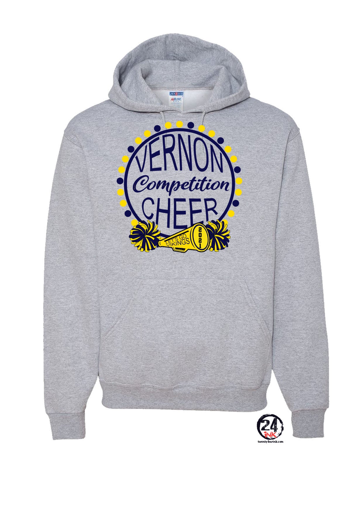 Vernon Comp Cheer Gray Hooded Sweatshirt