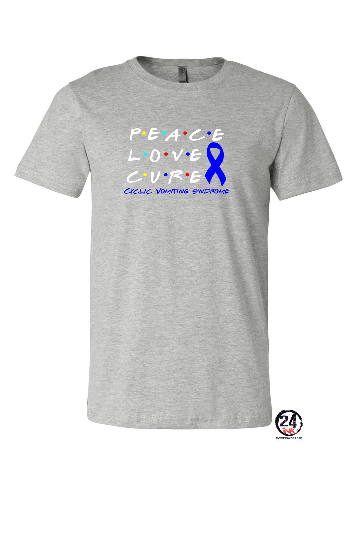 Cyclic Vomiting Syndrome peace love cure Awareness T- Shirt