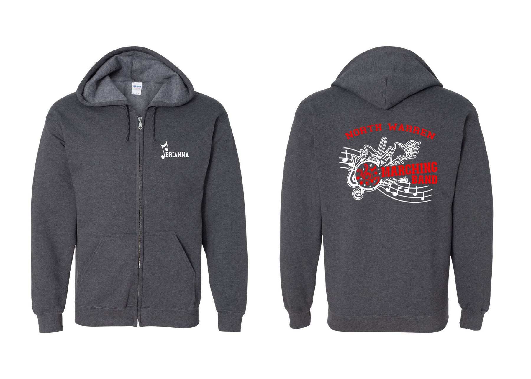 North Warren Band Design 1 Zip up Sweatshirt