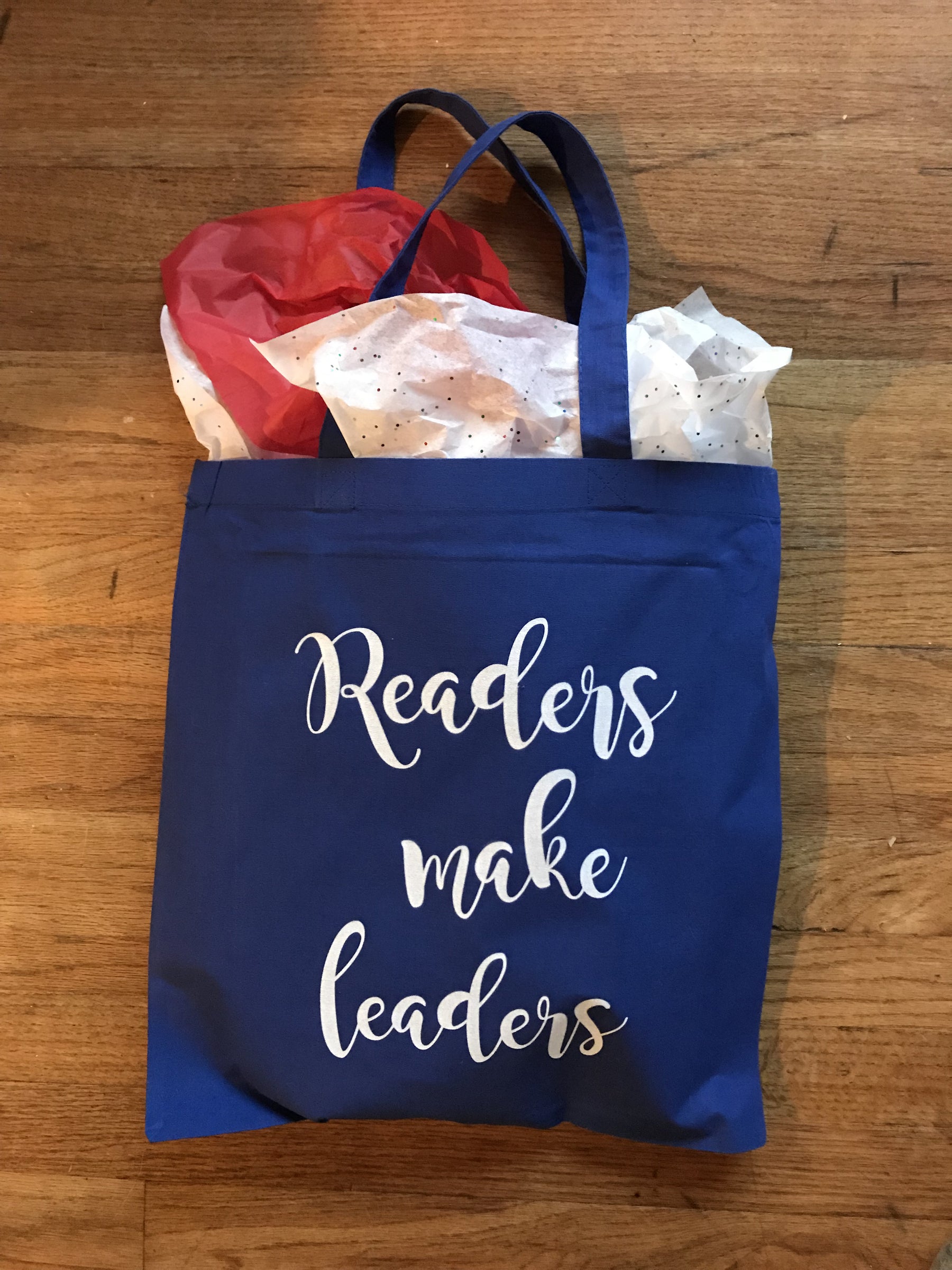 Reader make leaders tote bag