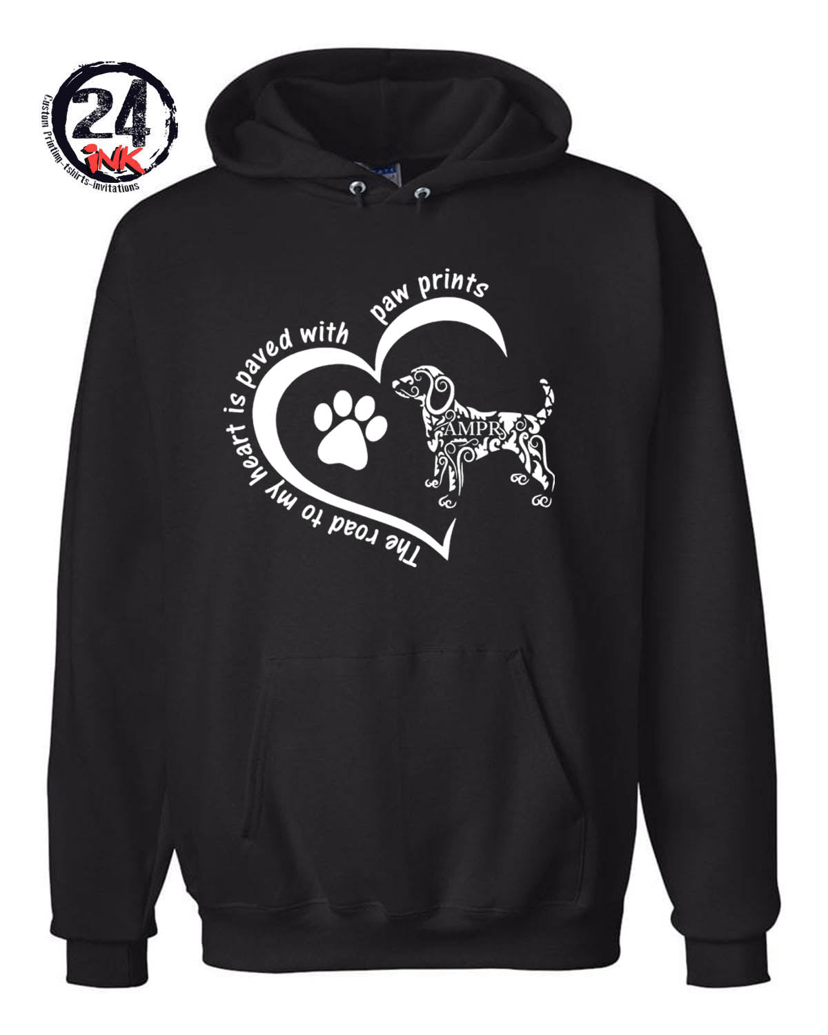 AMPR The road to My Heart Is Paved With Paw Prints Hooded Sweatshirt