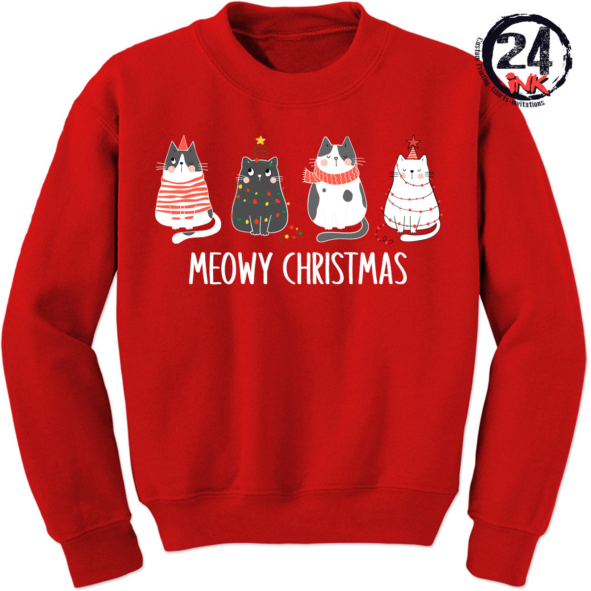 Meowy Christmas non hooded sweatshirt
