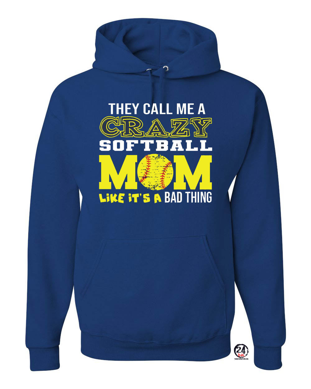 Crazy softball mom Hooded Sweatshirt