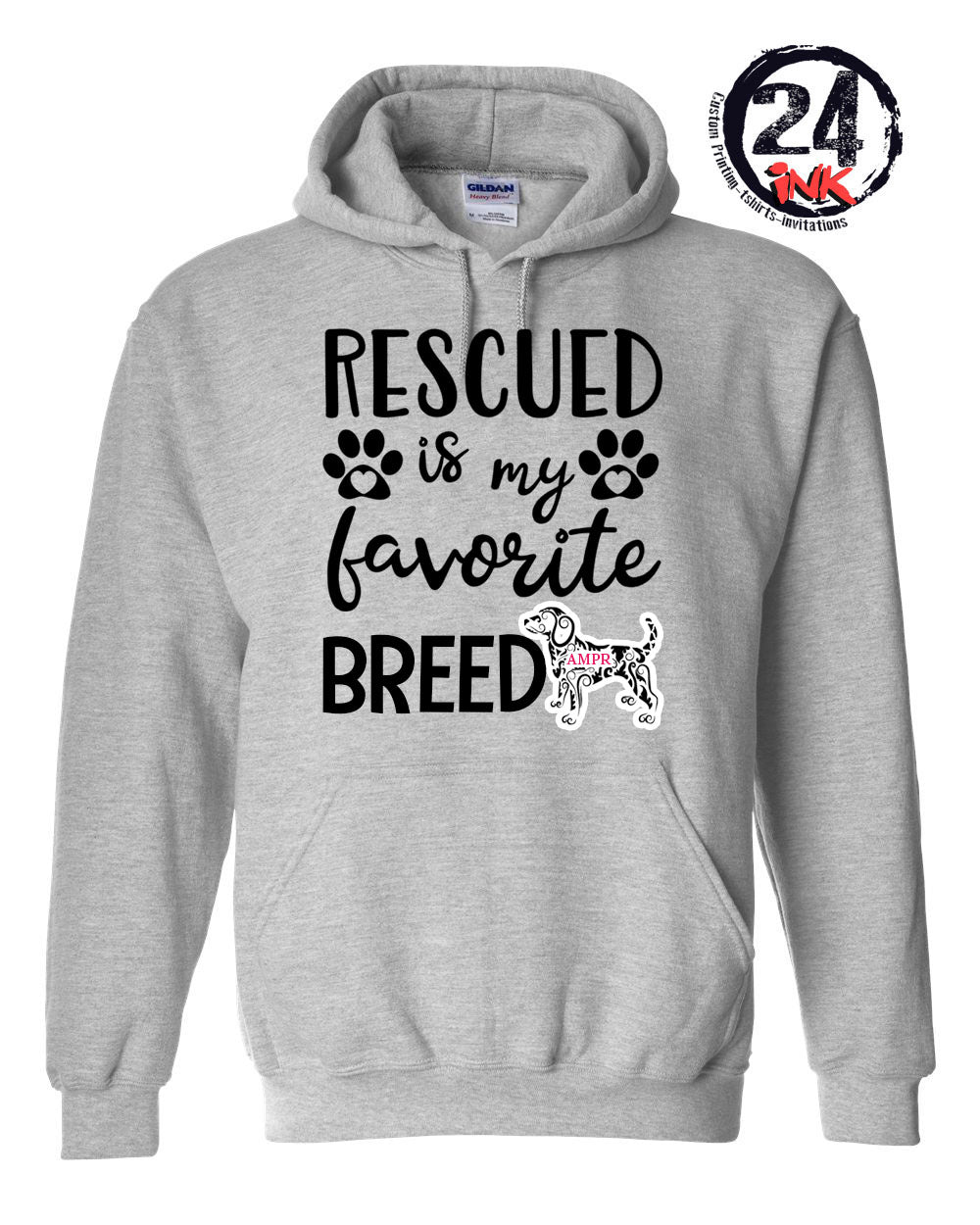 AMPR Rescued is my favorite breed Hooded Sweatshirt