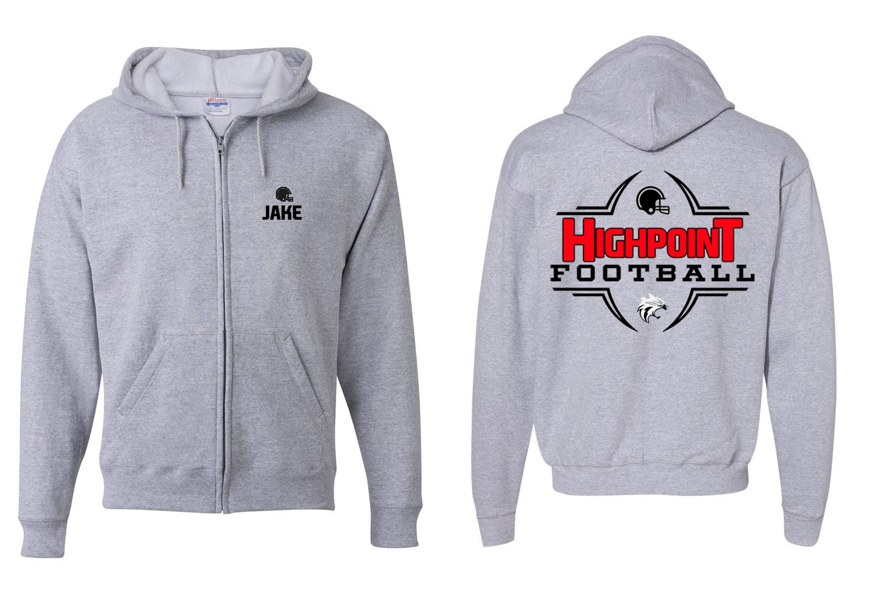 High Point Football design 6 Zip up Sweatshirt