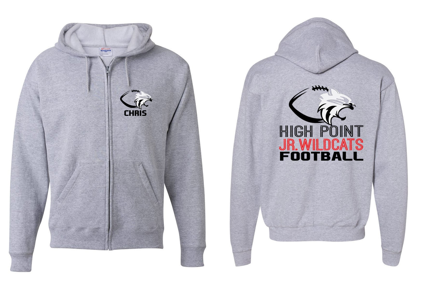 High Point Football design 1 Zip up Sweatshirt
