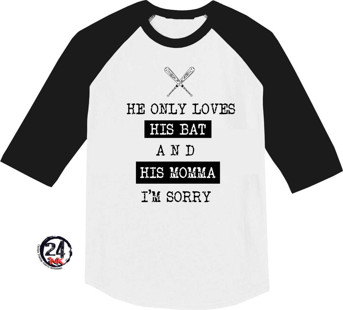 Bat and Momma raglan shirt