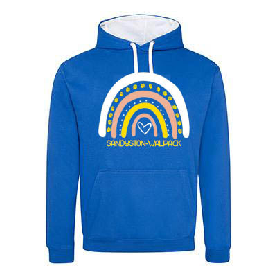 Sandyston Rainbow Colorblock Hooded Sweatshirt