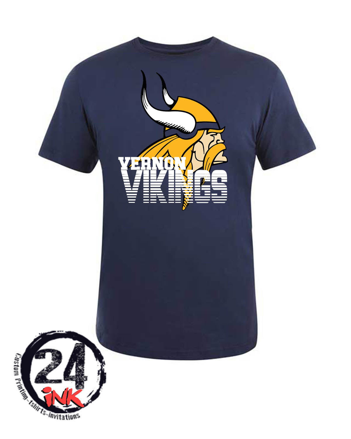 Vernon Vikings Viking Head T Shirt