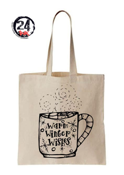 Christmas coloring tote bag, Winter