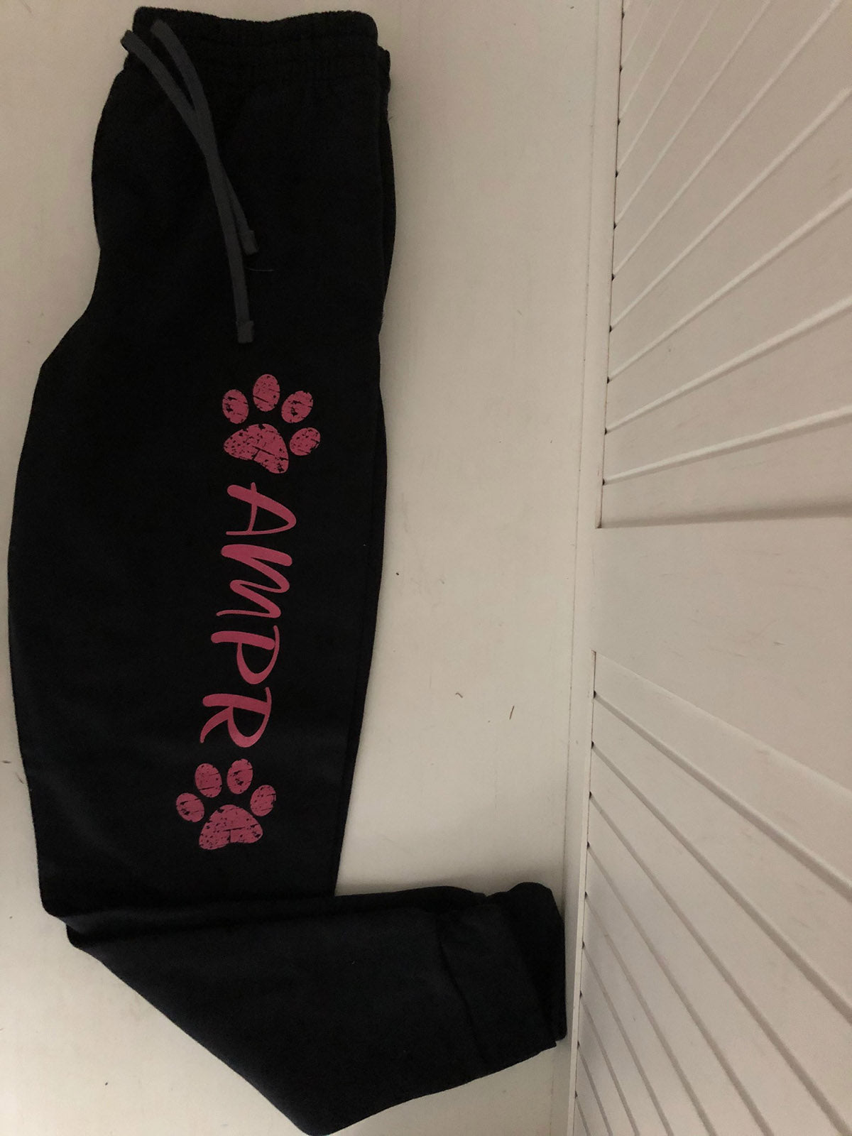 AMPR Distressed Paw Prints Sweatpants, Joggers