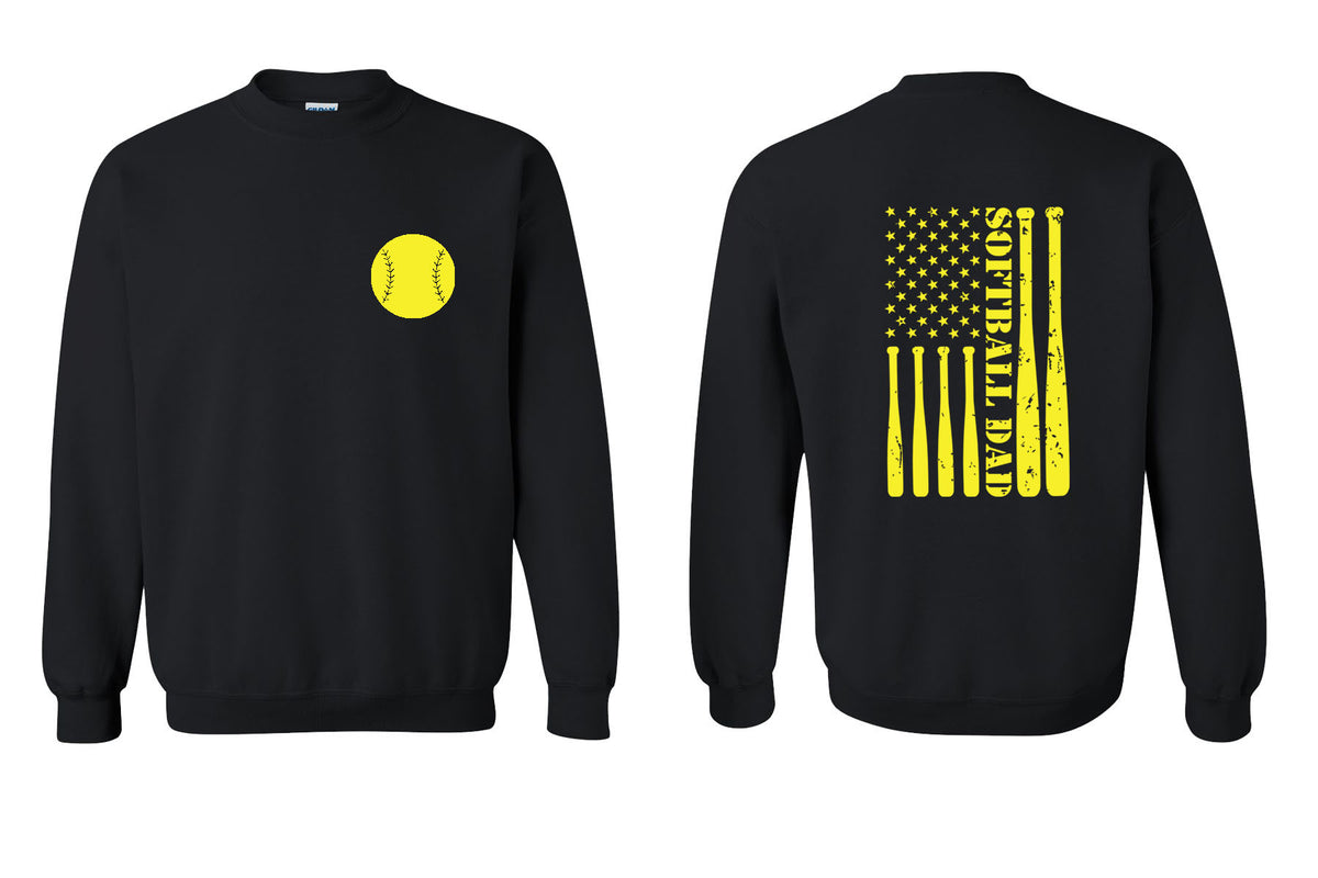 Softball dad non hooded sweatshirt