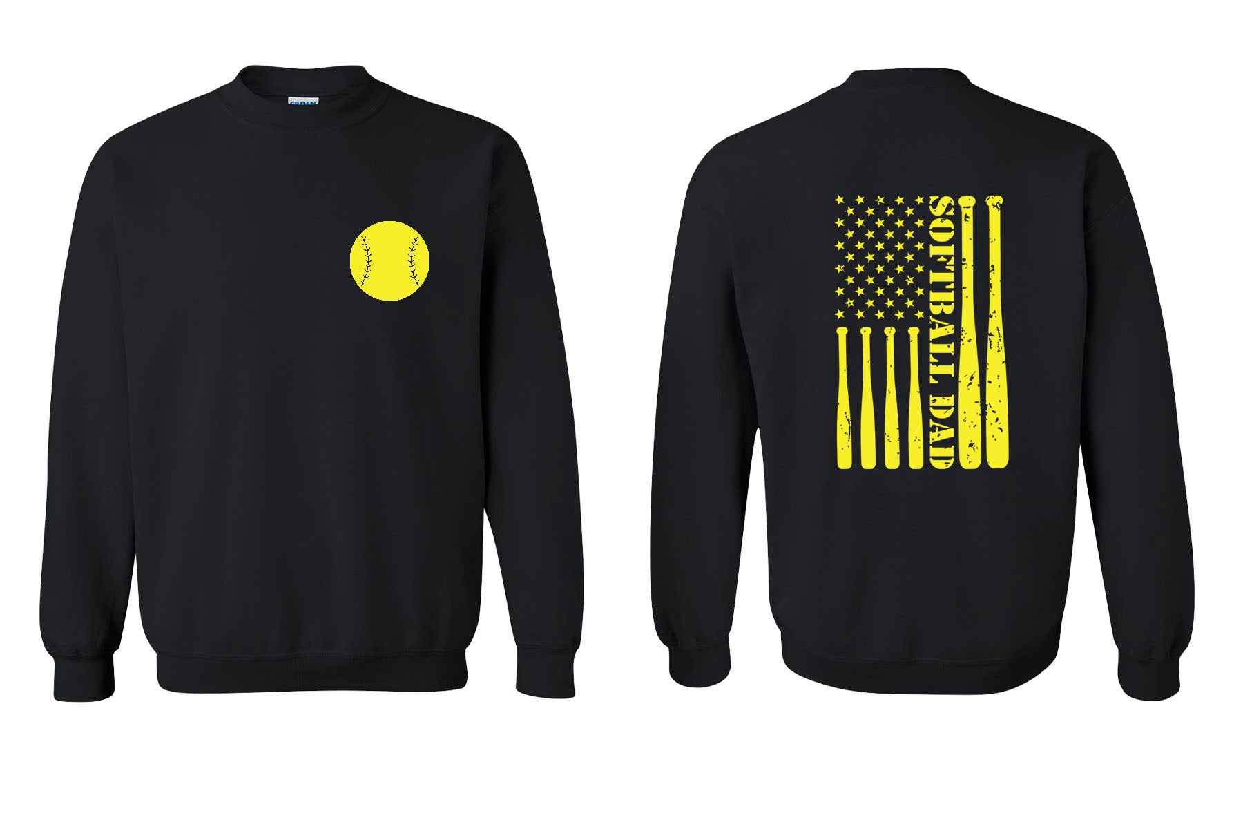 Softball dad non hooded sweatshirt