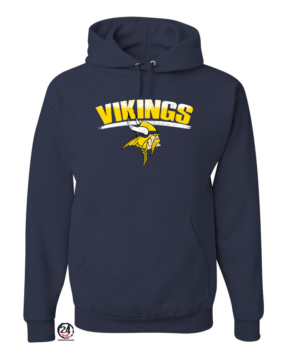 VTHS Distress Vikings Hooded Sweatshirt Design 22