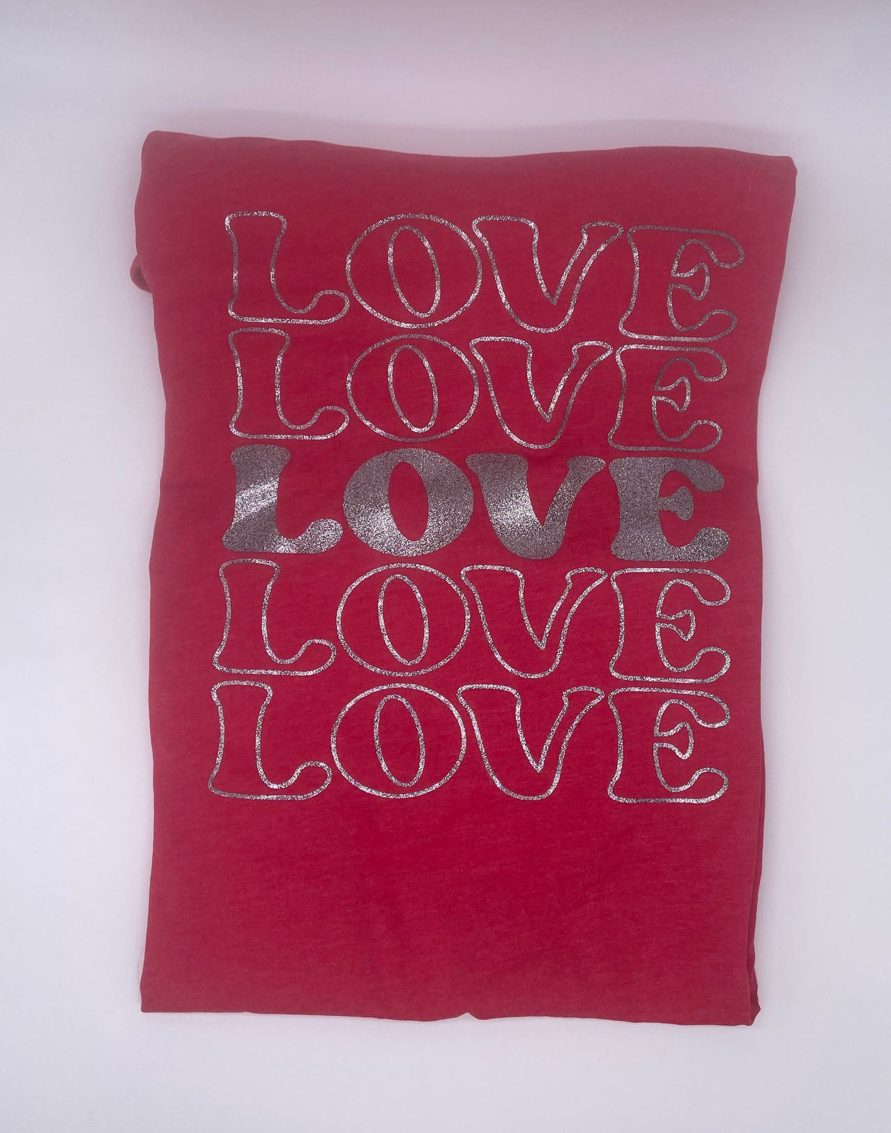 Glitter Love Love Love Valentine T-Shirt