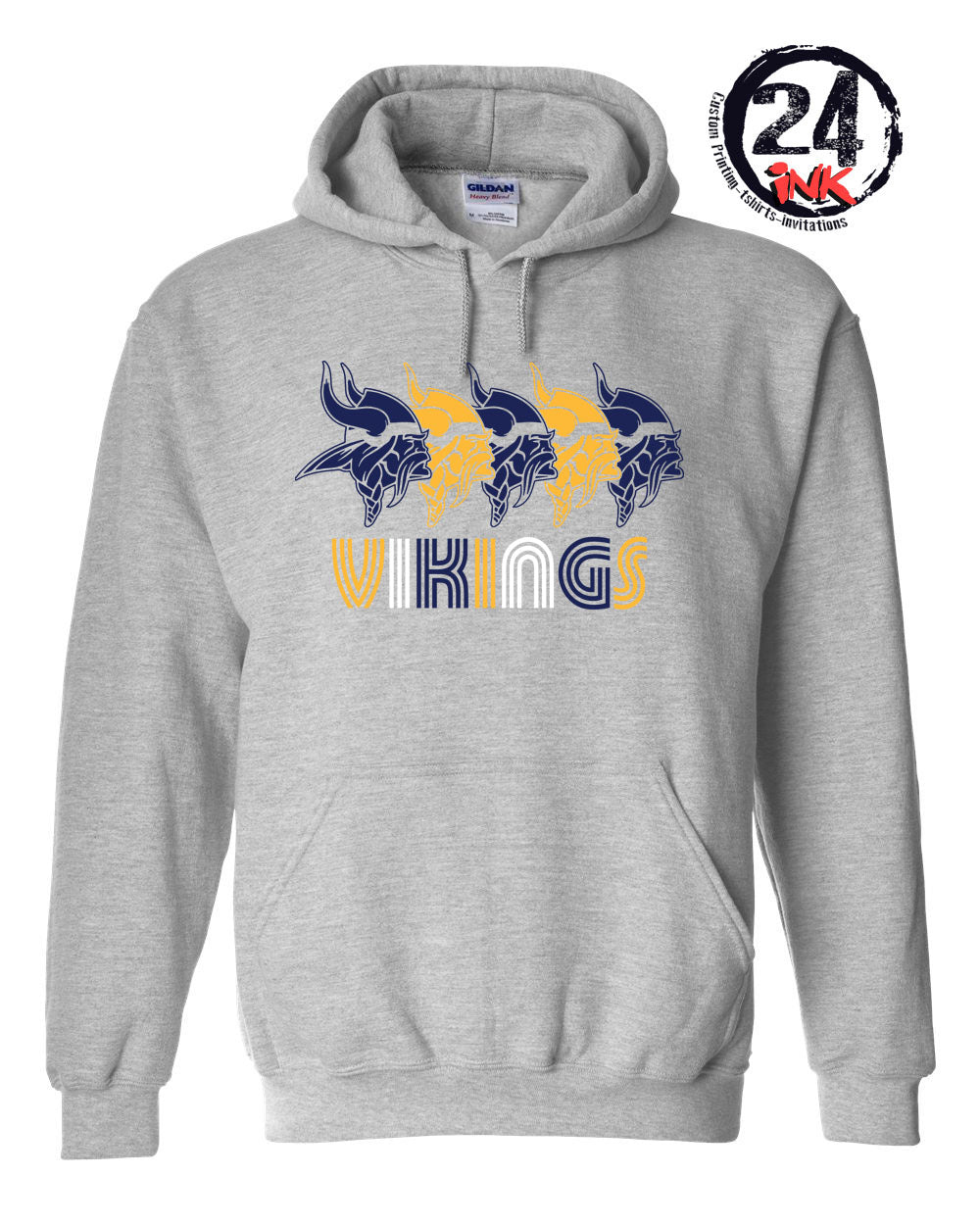 All Viking Heads Hooded Sweatshirt