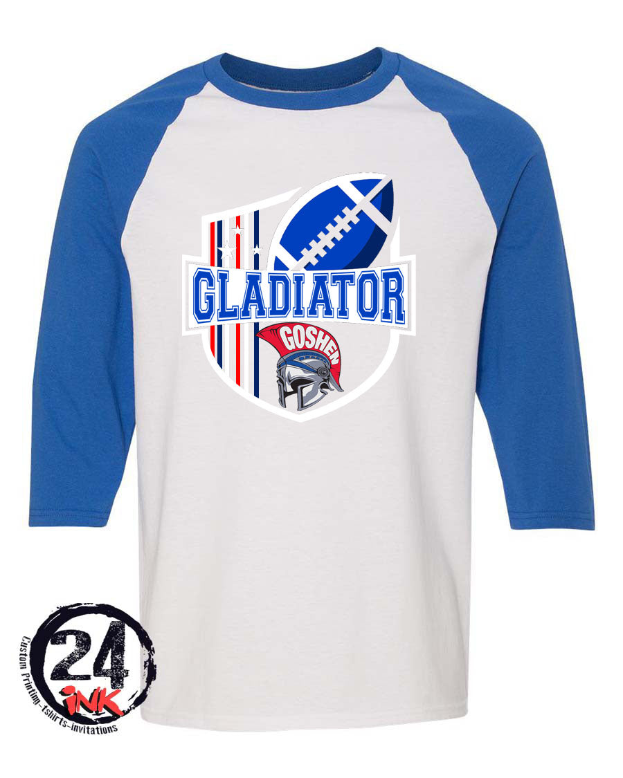 Goshen football shield raglan shirt