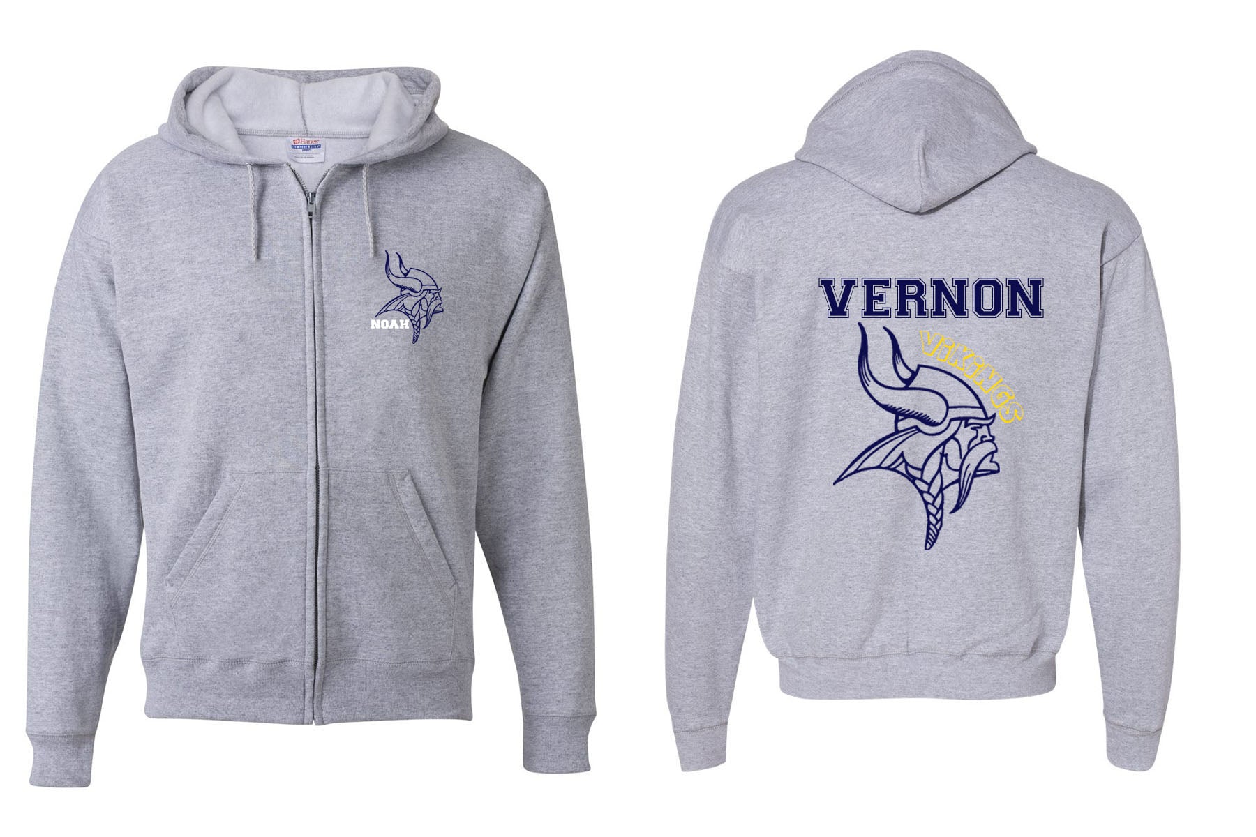 Vernon design 6 Zip up Sweatshirt