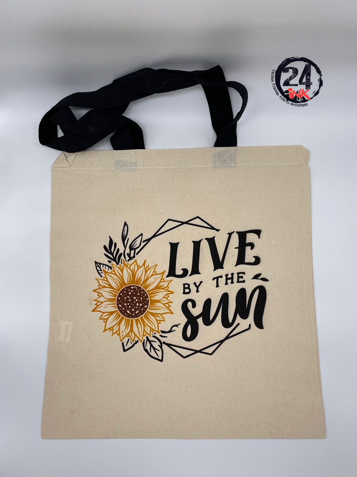 Live by the sun, Sunflower Tote Bag