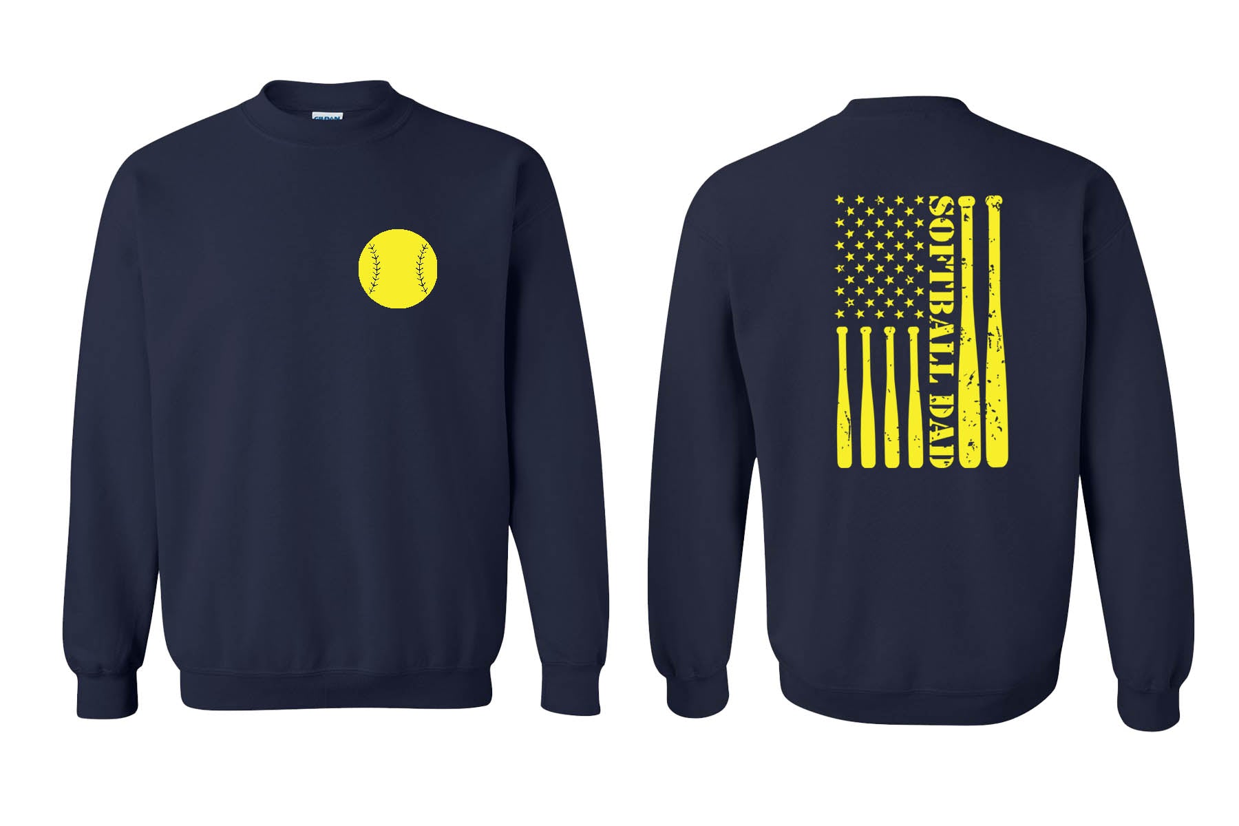 Softball dad non hooded sweatshirt