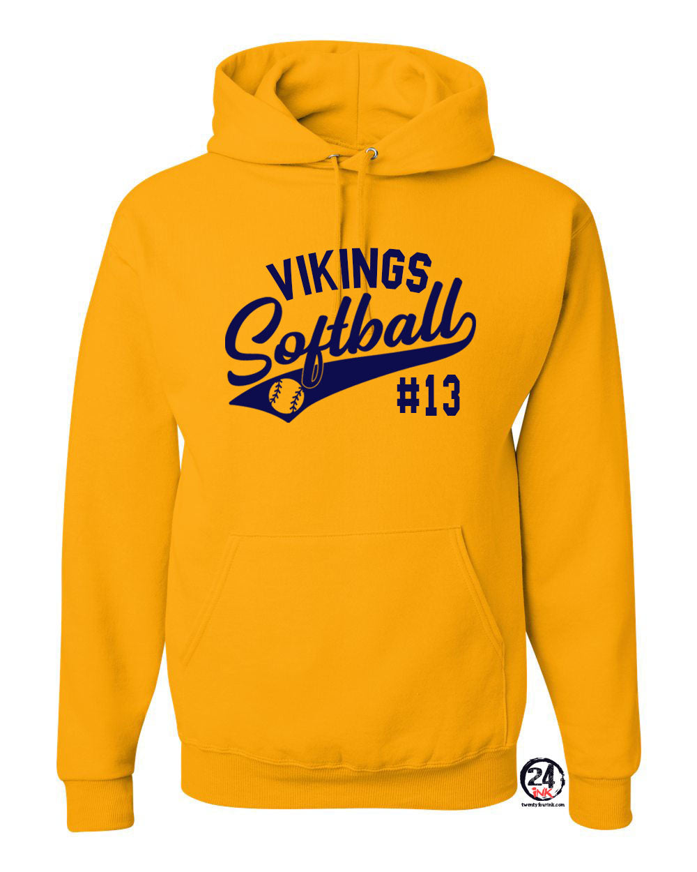 Gold Vikings Softball Hooded Sweatshirt